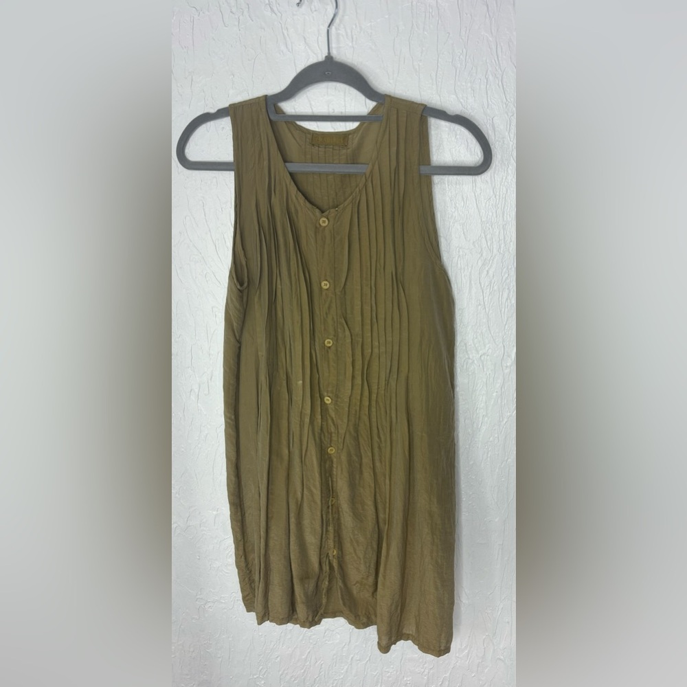 CP Shades Green Button Up Tank Tunic Size XS